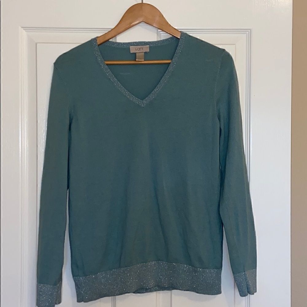 Teal LOFT sparkle sweater
